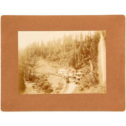 Shasta Springs with Steam Train: Mounted Photo