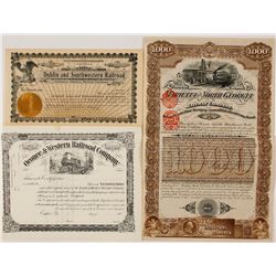 Three Georgia Railroad Stocks and Bonds