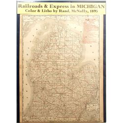 Map of Railroads & Express in Michigan, 1895