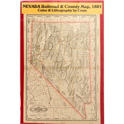 Nevada Railroad & County Map, 1881