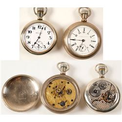 Two Antique Men's Railroad Pocket Watches