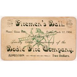 1904 Fireman's Ball Admission Ticket