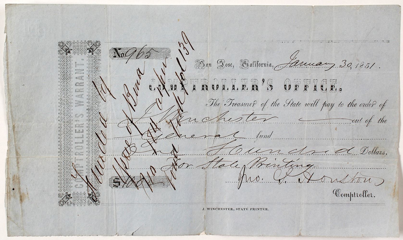 The State Printer Example State Capital, State Printer, State Controller document