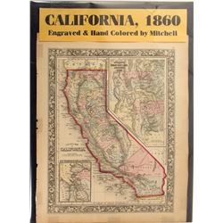 Map of California by Counties, 1860