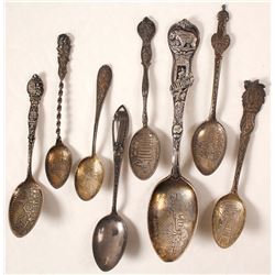 California Sterling Silver Souvenir Spoons (8)