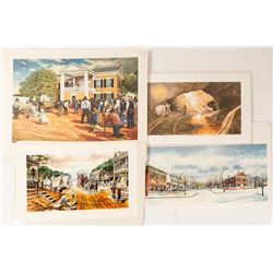 4 Different Signed Dahlonega Prints