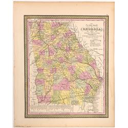 1851 Cowperthwait Map of Georgia