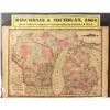 Image 1 : Map of Wisconsin & Michigan, 1864
