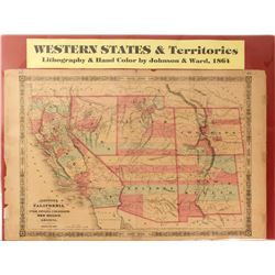 Map of Western States & Territories, 1864