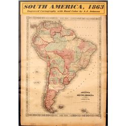 Map of South America, 1863