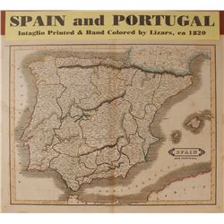 Map of Spain & Portugal, c.1820