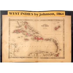 Map of West Indies, 1864