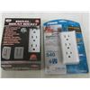 Image 1 : Lot of 2 New 6 way wall mount surge protectors