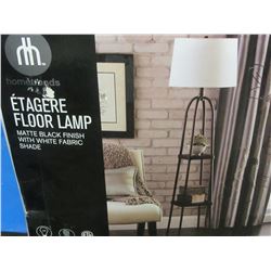 New floor lamp / matt black finish/ 2 shelf