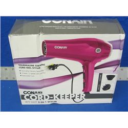 New Conair tourmaline ceramic styler / 3 heat - 2 speed- retractable cord