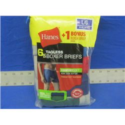 6 PACK of New Mens Hanes tagless boxer briefs/ size L/G