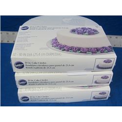 New Wilton Cake Circles / 3 packs 10" - 12 per pack 36 total