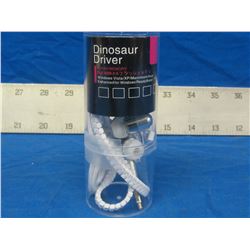 New Dinosaur Driver Zippered Headphones - white