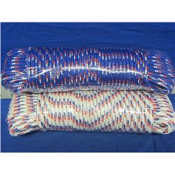 New 2 rolls of diamond braid rope 100ft each roll 1/4"