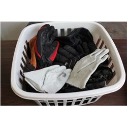 TOTE OF GLOVES AND MITTENS