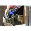 Image 3 : BOX OF SAWS STANLEY AND OTHER HAND PLANES VISE AND SAND PAPER