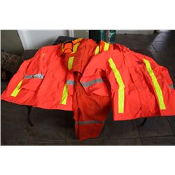 LOT OF LARGE SAFETY GEAR TWO JACKETS AND COVERALLS