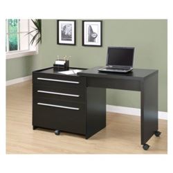 NEW MONARCH CAPPUCCINO SLIDE OUT DESK WITH STORAGE DRAWERS