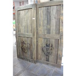 TWO FIR BARN DOORS