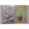 Image 1 : 2 NEW 8X12TIN SIGNS, COFFEE AND CUPCAKES