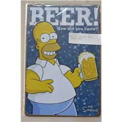 NEW 8X12 TIN SIGN, HOMER SIMPSON, BEER