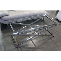 CHROME GLASSTOP COFFEE TABLE