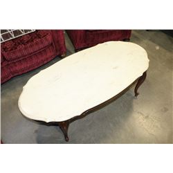 STONE TOP FRENCH PROVINCAL COFFEE TABLE