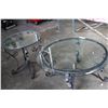Image 1 : TWO PIECE METAL AND GLASS COFFEE AND ENDTABLE