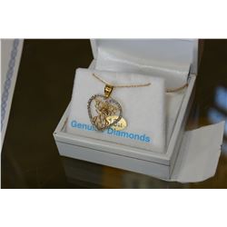 10KT YELLOW GOLD DIAMOND FILIGREE PENDANT WITH CHAIN RETAIL $600.00