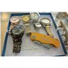 Image 1 : FIVE MENS WATCHES AND POCKET KNIFE