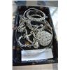 Image 1 : TRAY OF SILVER TONE RHINESTONE JEWELLRY