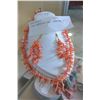 Image 1 : CORAL NECKLACE AND EARRING SET