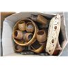 Image 1 : BOX OF WOOD BOWLS AND CUPS AND FIGURES