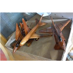 THREE WOOD MODEL AIRPLANES