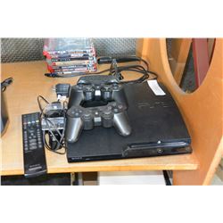 PLAYSTATION THREE CONSOLE WITH CONTROLLERS AND GAMES