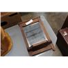 Image 1 : SMALL WOOD FRAMED BEVELLED MIRROR
