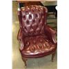 Image 1 : STUDDED LEATHER BUTTONBACK WINGBACK ARMCHAIR