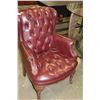 Image 2 : STUDDED LEATHER BUTTONBACK WINGBACK ARMCHAIR