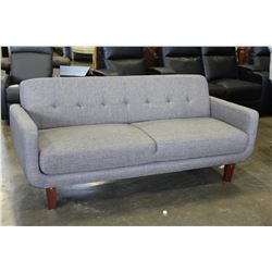 FLOOR MODEL HOME ELEGANCE GREY FABRIC MODERN CLUB CSTYLE SOFA, RETAIL $799