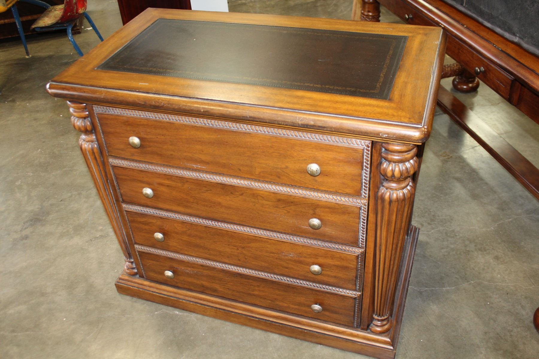 Hooker Furniture Seven Seas Two Drawer Leather Insert Filing Cabinet