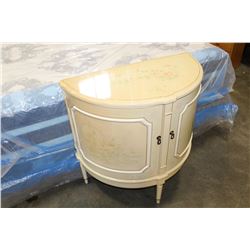 WHITE LACQUER BOWFRONT EASTERN SERVER