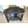 Image 1 : BLACK THREE TIER ENTERTAINMENT STAND WITH GLASS SHELVES