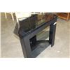 Image 2 : BLACK THREE TIER ENTERTAINMENT STAND WITH GLASS SHELVES