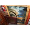 Image 1 : LARGE EAGLE PRINT AND FOIL WORLD MAP PICTURE