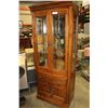 Image 1 : OAK DISPLAY CABINET